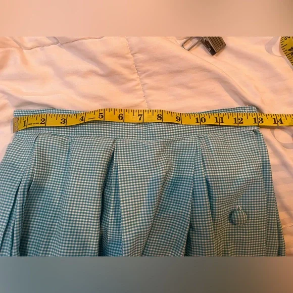 Vintage blue gingham midi a-line skirt - Picture 6 of 6